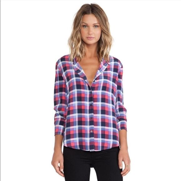Equipment Julian Clean Paramount Plaid Blouse M - Picture 1 of 9